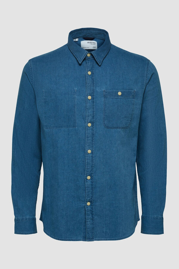 Cortefiel Camisa regular denim Azul