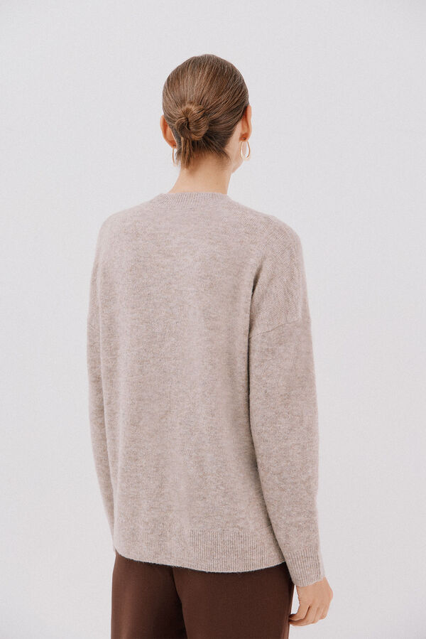 Cortefiel Jersey suave franjas Beige