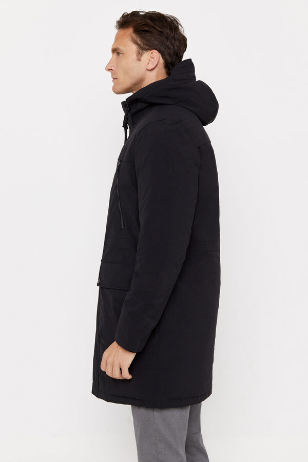 Cortefiel Parka larga Negro