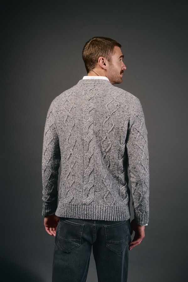 OOTO Jersey navide&ntilde;o nudos cuello caja Gris
