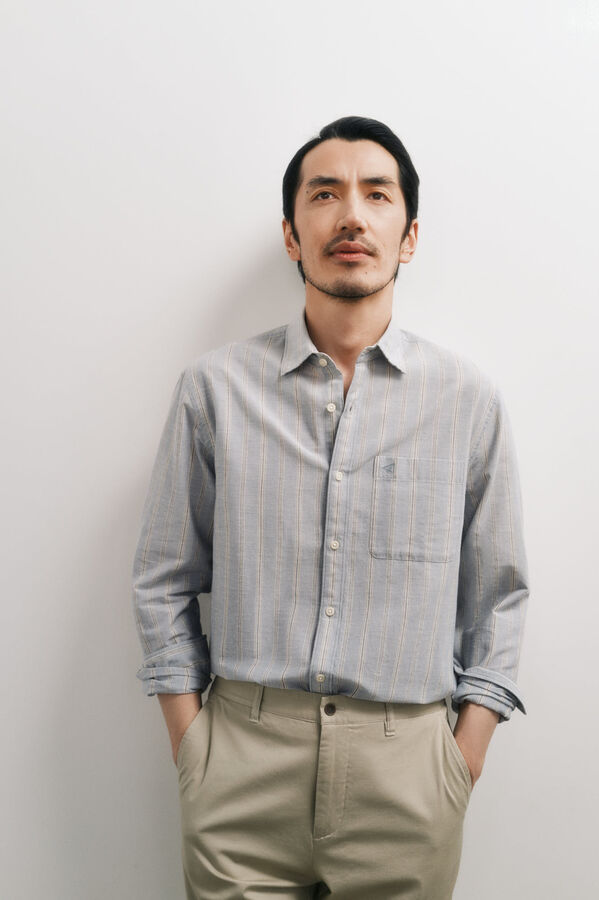 OOTO Camisa rayas relaxed fit Azul