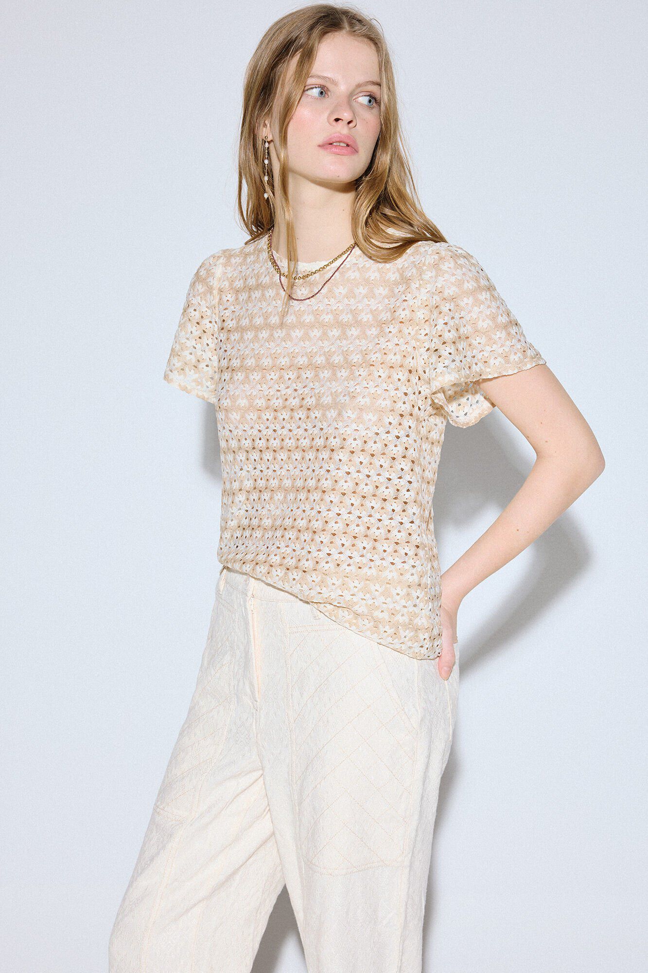 Slowlove Top manga corta estructura