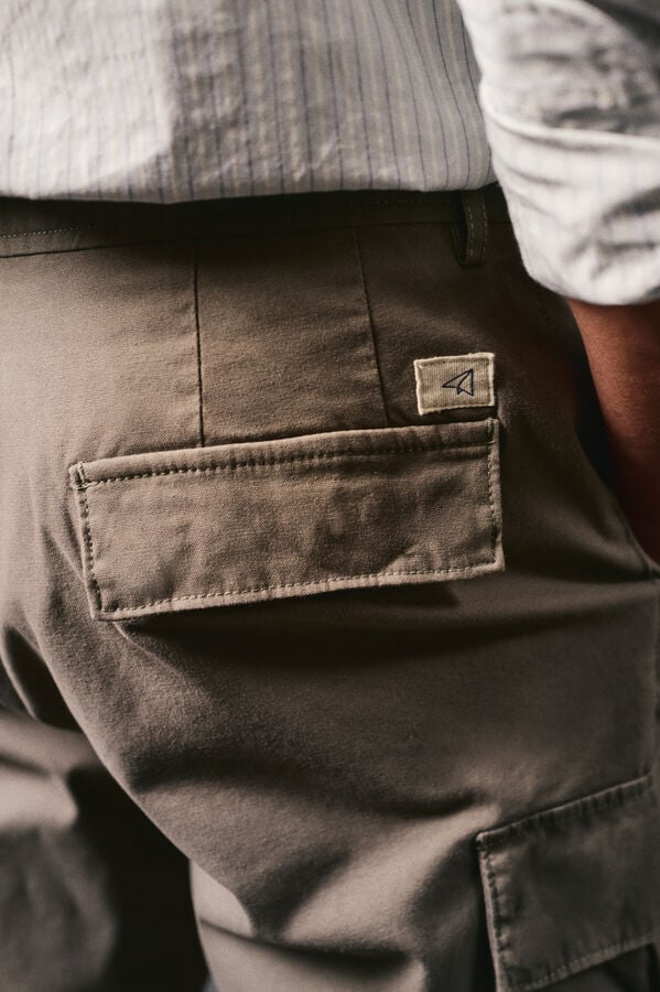 OOTO Cal&ccedil;as cargo slim fit Verde