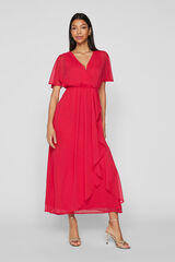 Vila Chiffon midi dress Vermelho