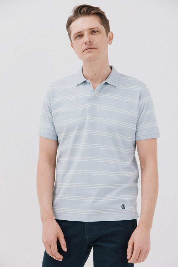 Cortefiel polo de rayas cuello estructura Azul