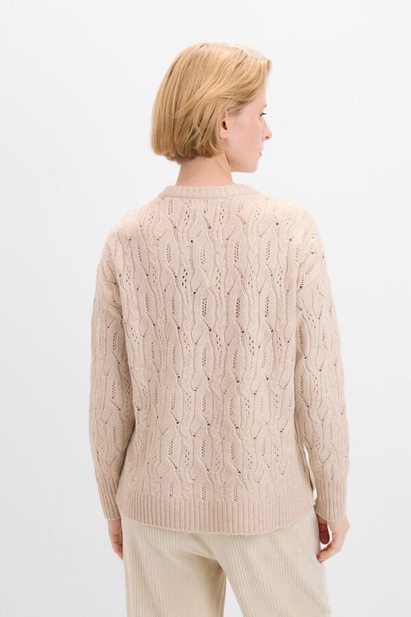 Cortefiel Jersey punto combinado Beige