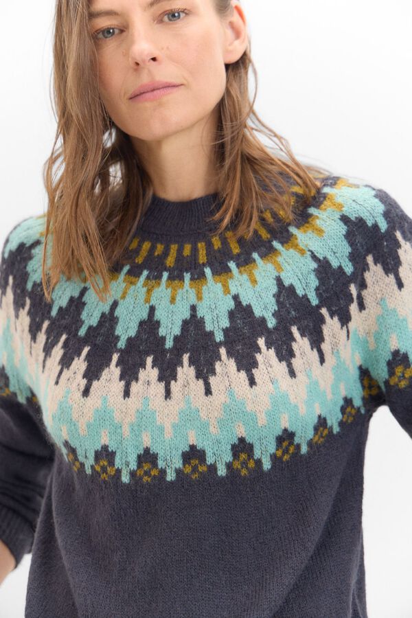 Cortefiel Jersey jacquard posicional Azul marino