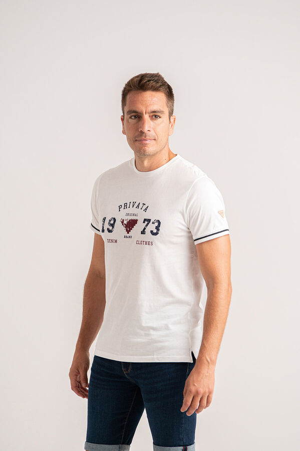 Privata Camiseta manga corta 100% algod&oacute;n Blanco