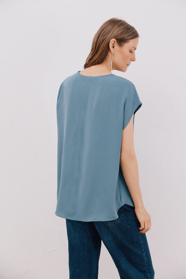 Cortefiel Blusa com detalhe canelado Azul