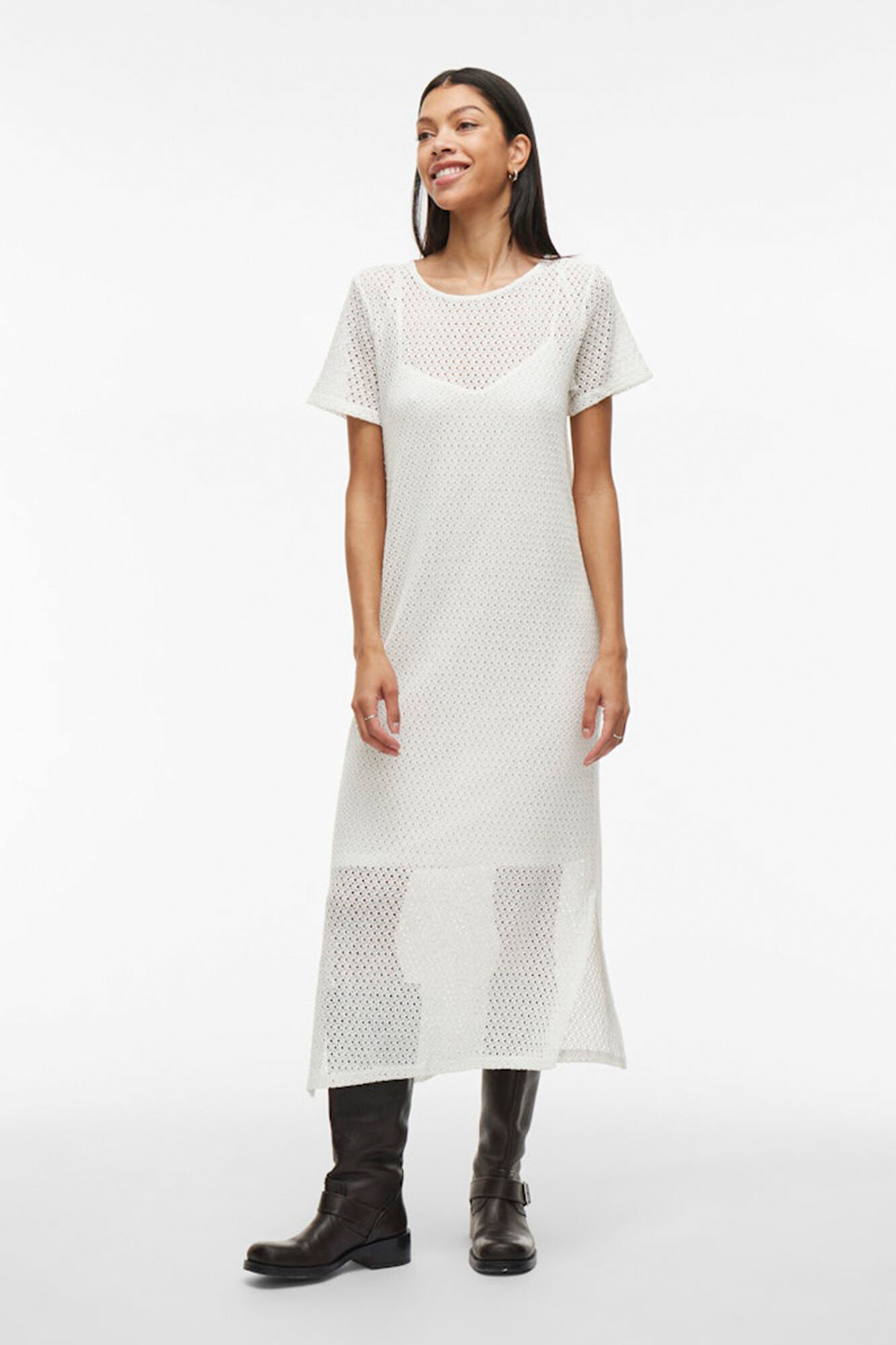 Vila Vestido midi manga corta