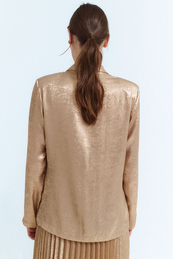 Vila Chaqueta blazer dorada Gris