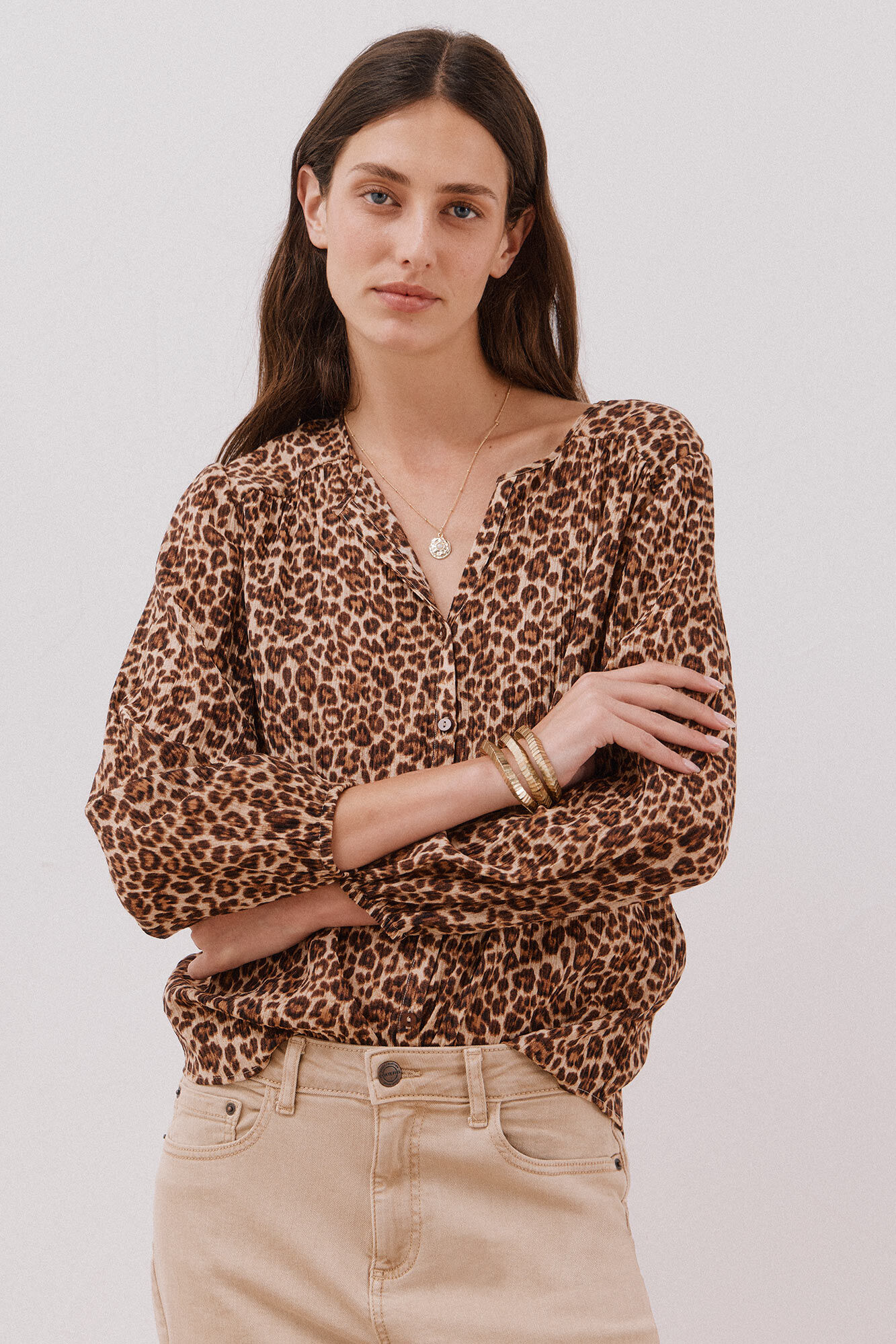 Cortefiel Blusa cuello redondo
