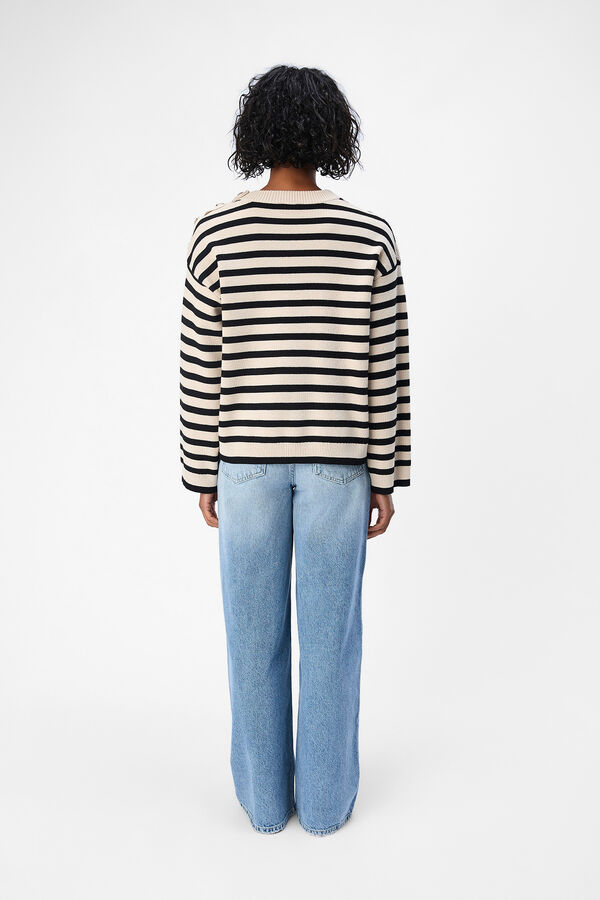 Object Camisola riscas botões Cinzento