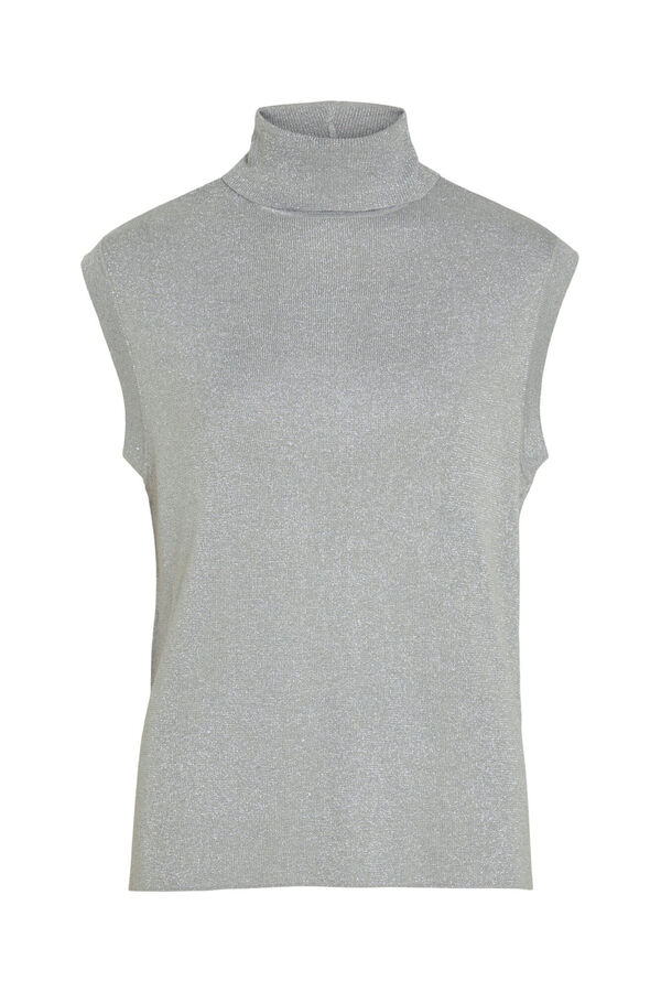 Vila Top de malha com lurex Cinzento