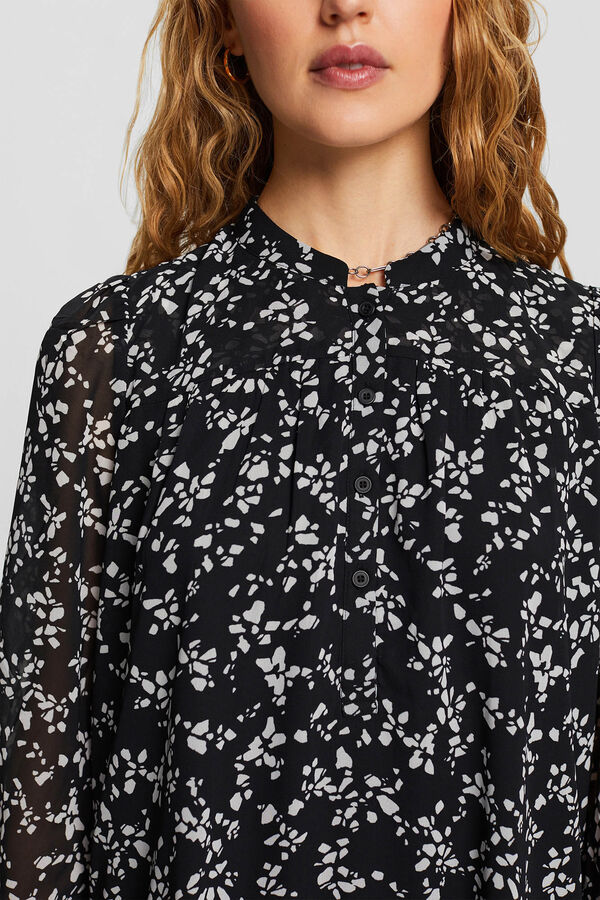 Esprit Vestido curto sustentável estampado floral Preto