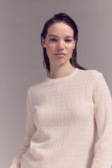 Slowlove Top de estructura ondas Marfil