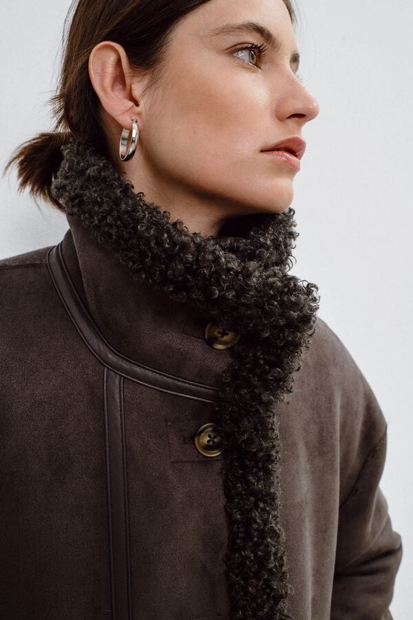 Object Sobretudo curto dupla face Cinzento