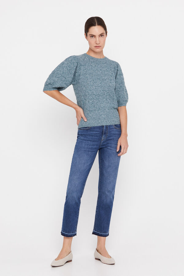 Cortefiel Pantal&oacute;n crop recto Azul