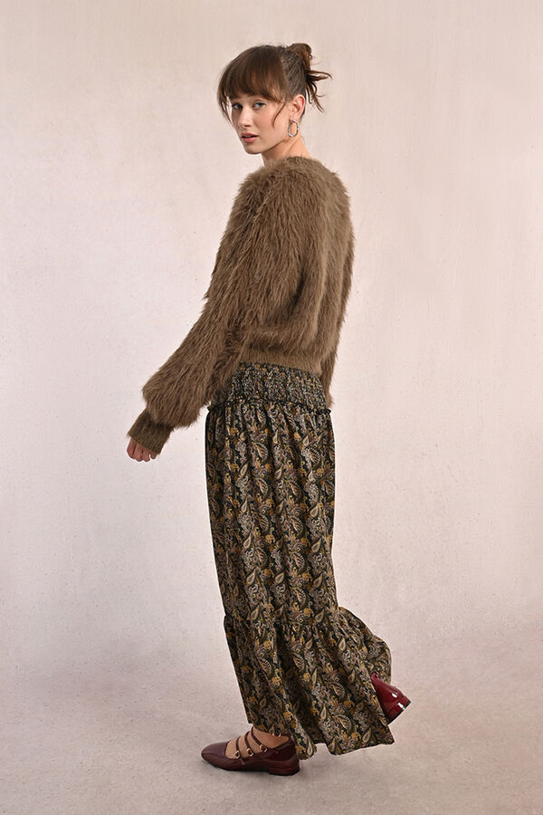 Molly Bracken Falda larga con estampado y volantes Multicolor