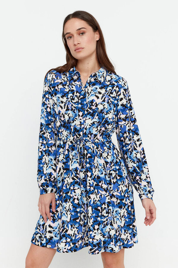 Vero Moda Vestido camiseiro manga comprida Azul