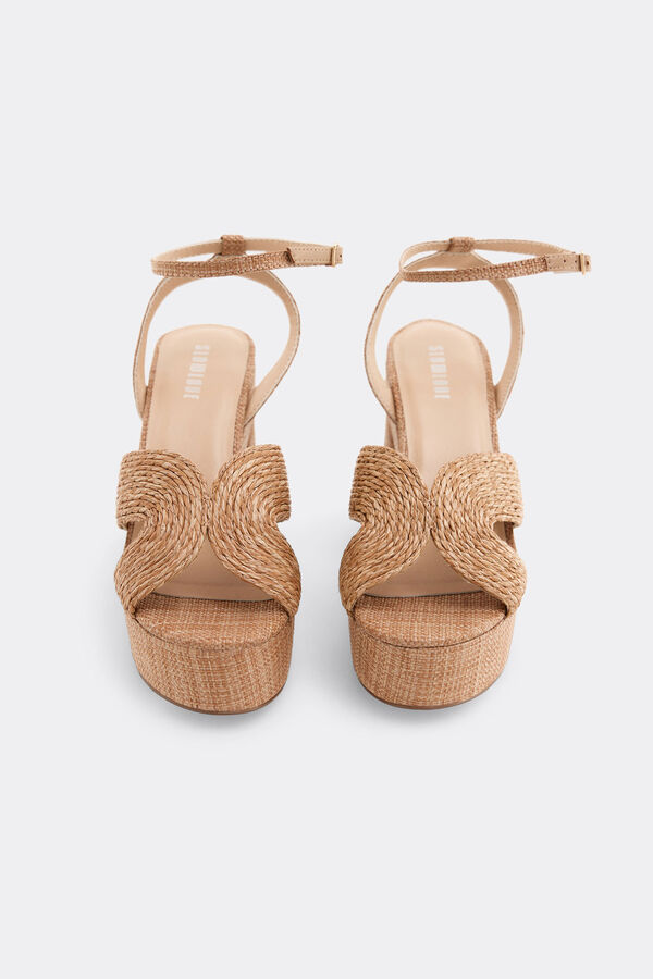 Slowlove Sandalia plataforma yute Castanho