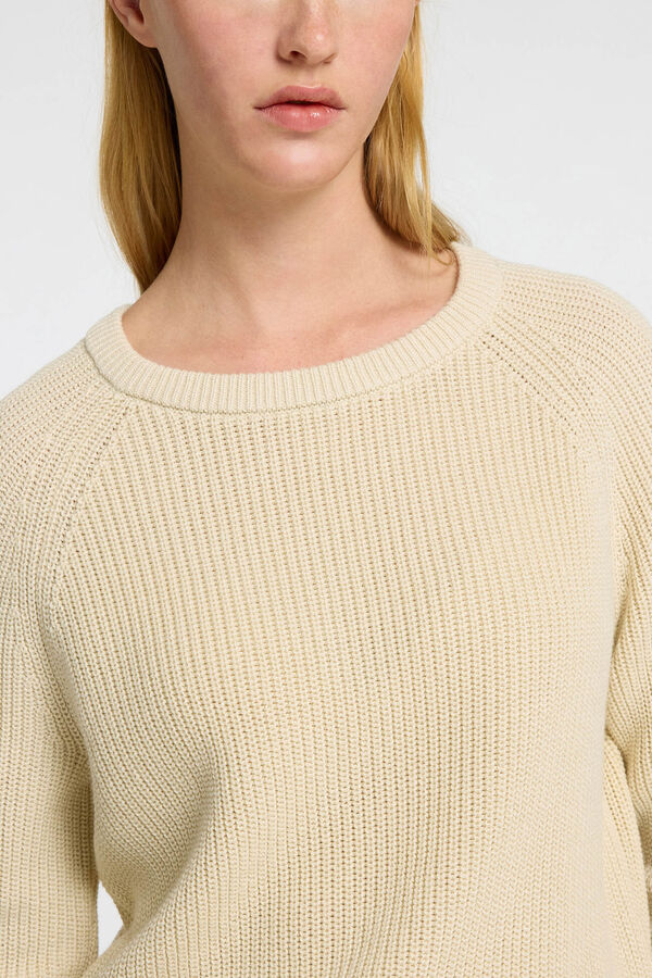 Selected Femme Camisola canelada 100% algodão orgânico Cinzento