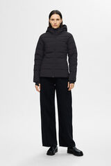 Selected Femme Casaco curto acolchoado com capuz confeccionado com materiais reciclados.  Preto