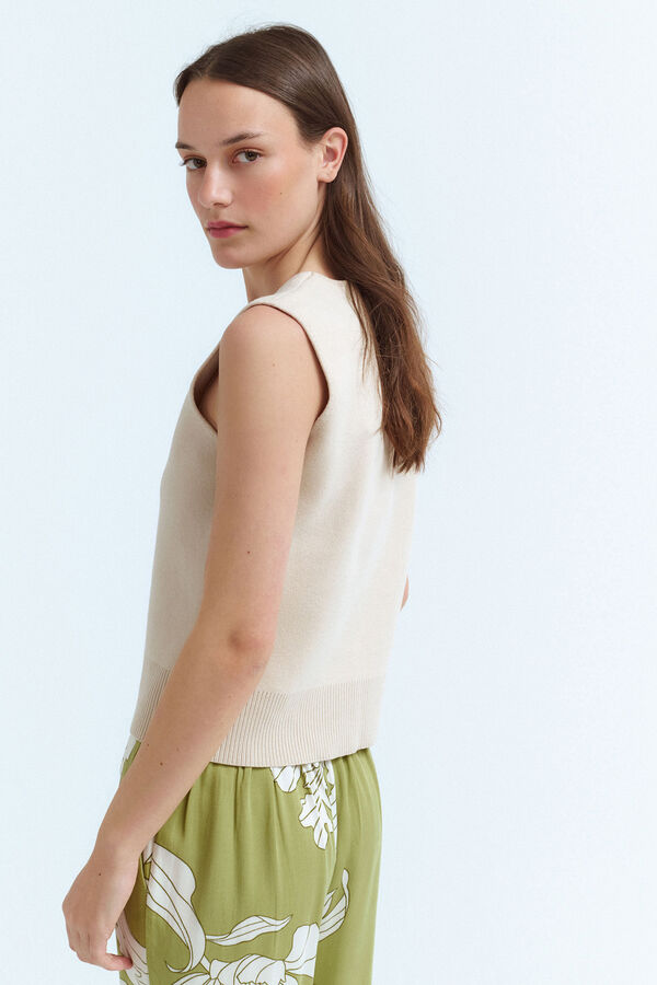 Vila Chaleco de punto abotonado Gris