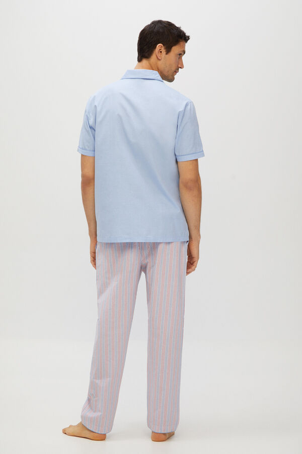 Cortefiel Pijama de tecido Azul