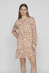 Vila Vestido curto estampado de manga comprida Subiu