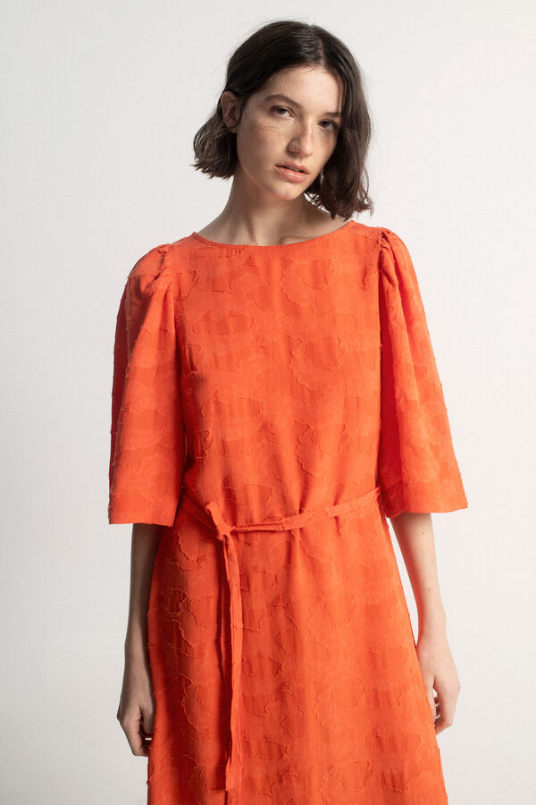 Object Vestido midi estructura Naranja