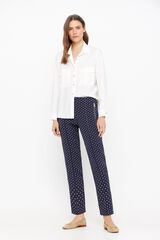 Cortefiel Pantal&oacute;n skinny cremalleras Estampado azul