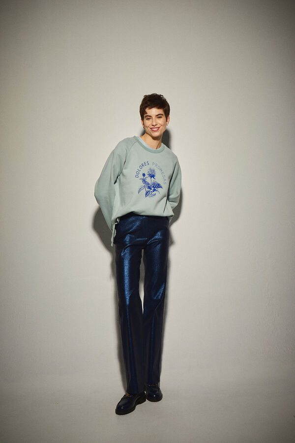 Dolores Promesas Cal&ccedil;as metalizadas iridescentes em azul Azul