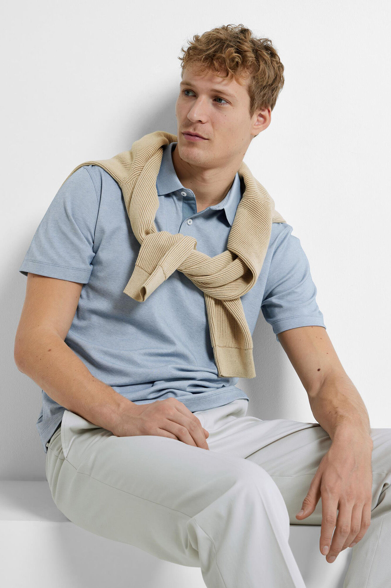 Selected Polo de manga curta confecionado com algod&atilde;o org&acirc;nico