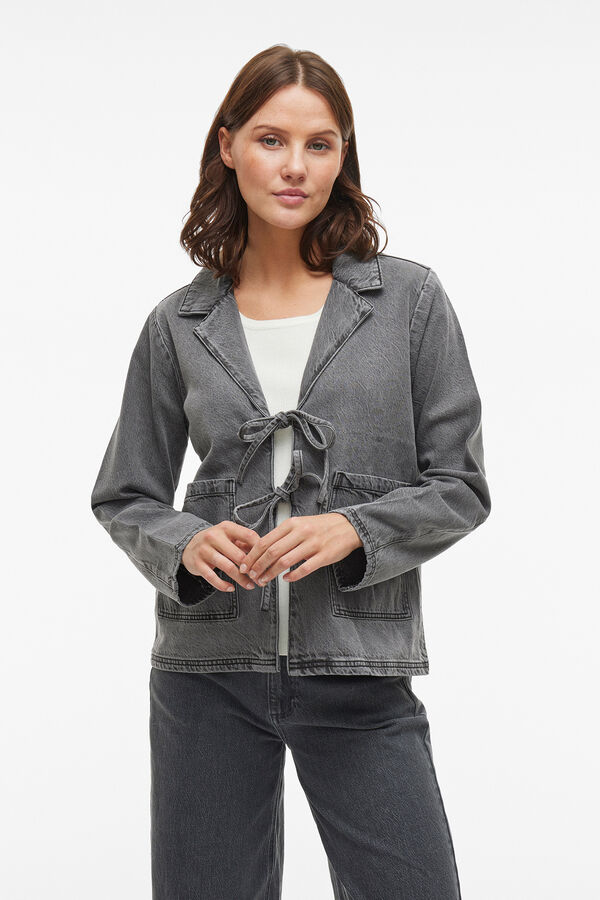 Vila Chaqueta vaquera anudada Gris oscuro