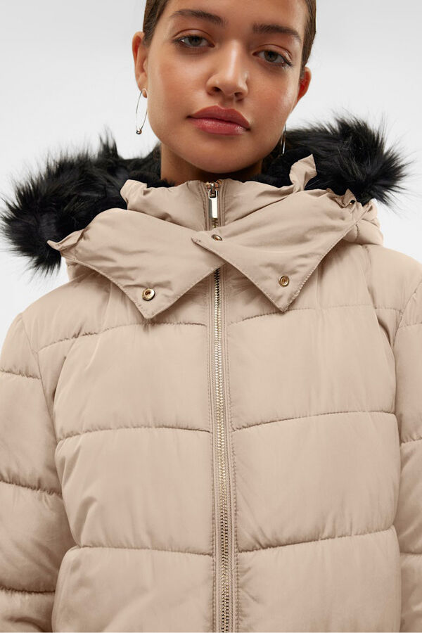 Vero Moda Abrigo midi acolchado Beige