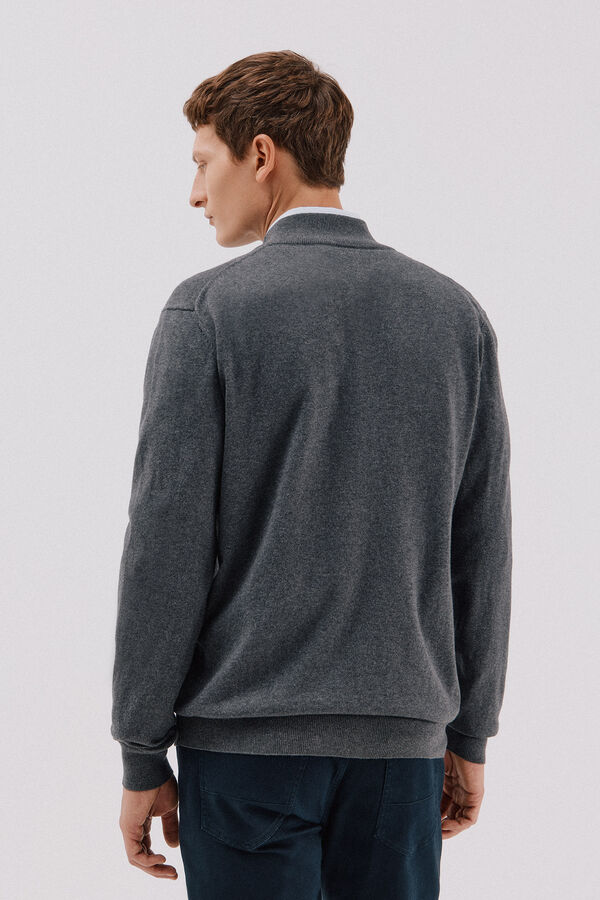 Cortefiel Cardigan de algod&atilde;o e cashmere Cinzento