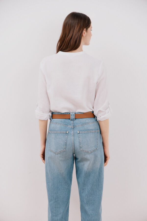 Cortefiel Camisa de linho Branco