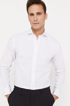 Cortefiel Camisa estampada coolmax slim fit Estampado blanco
