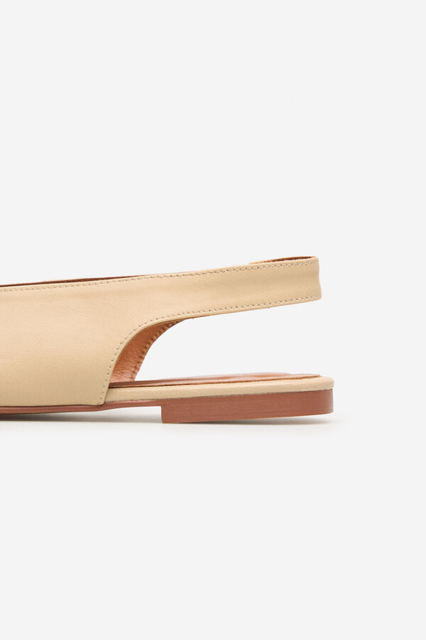 Cortefiel Bailarina destalonada piel Marfil