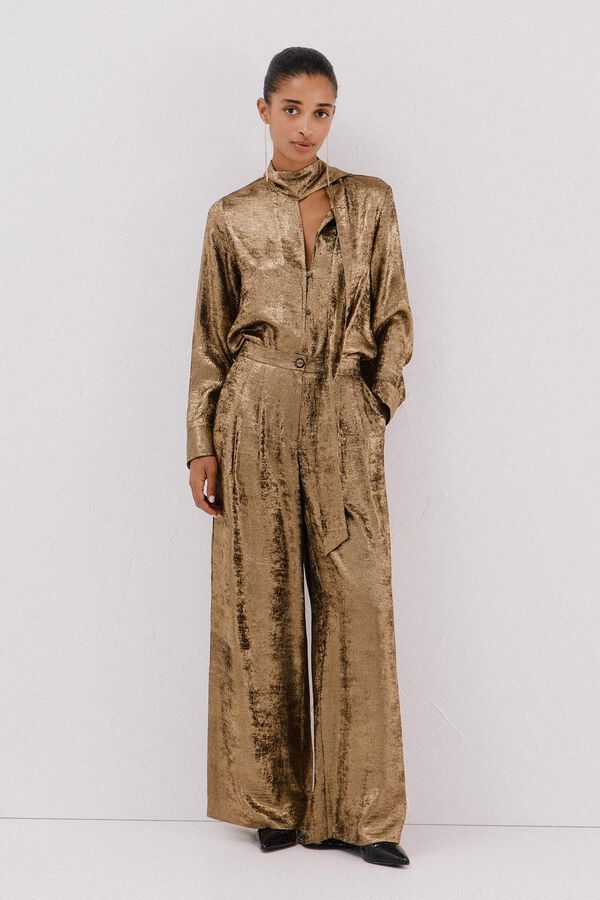 Cortefiel Cal&ccedil;a palazzo dourada Dourado