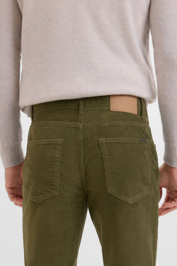 Cortefiel Calças com 5 bolsos slim fit Verde