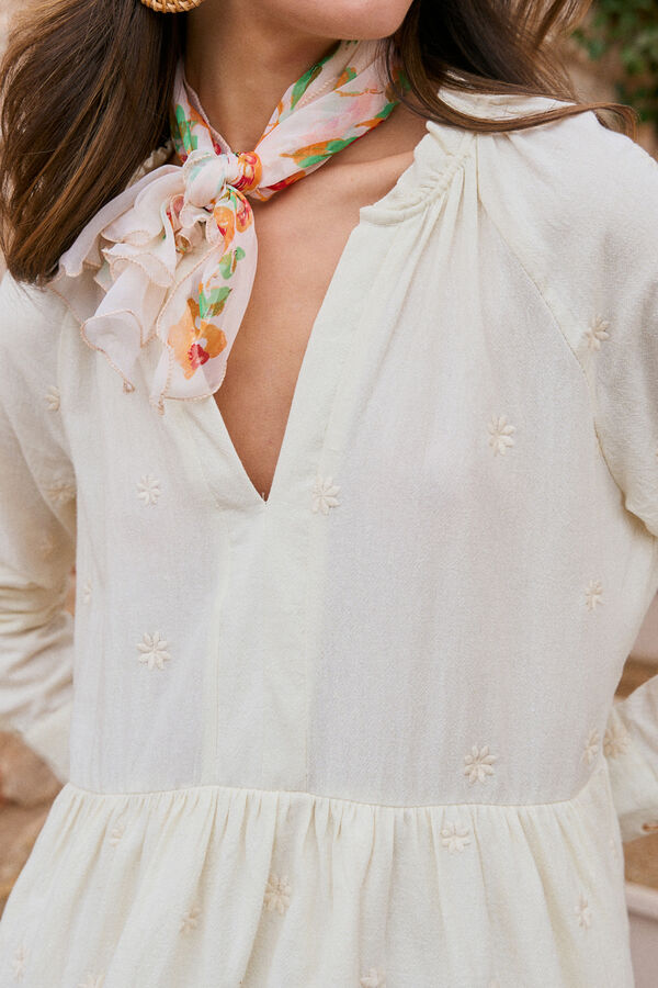 Pol&iacute;n Et Moi Vestido corto algod&oacute;n Pau Beige