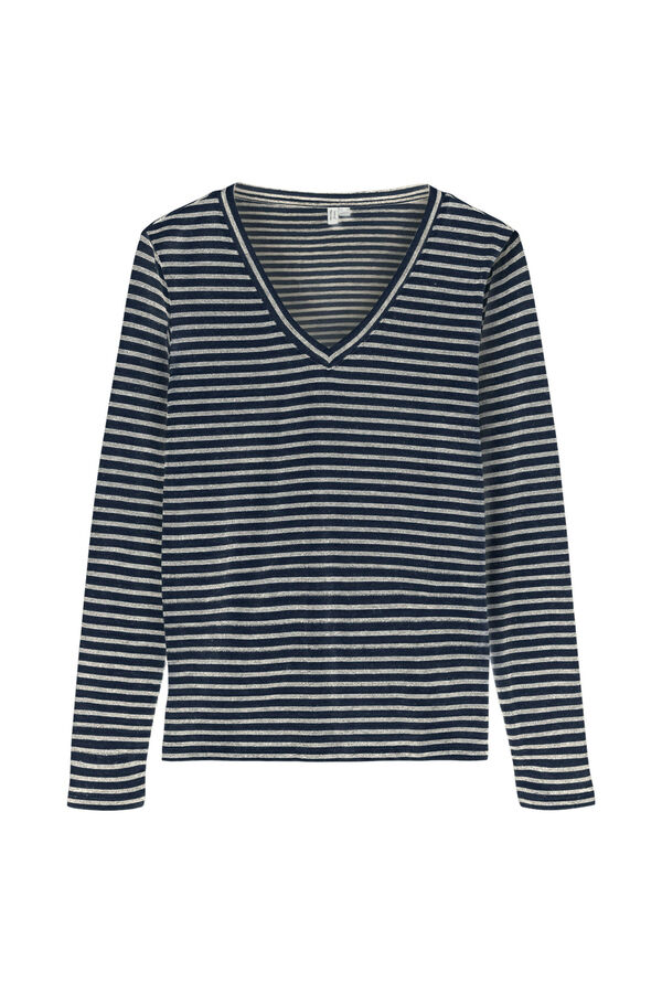 Vero Moda Camiseta básica riscas de manga comprida Azul