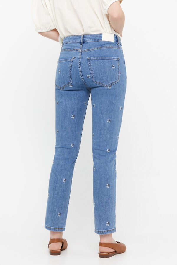 Cortefiel Pantalón vaquero 5 bolsillos fit crop Azul