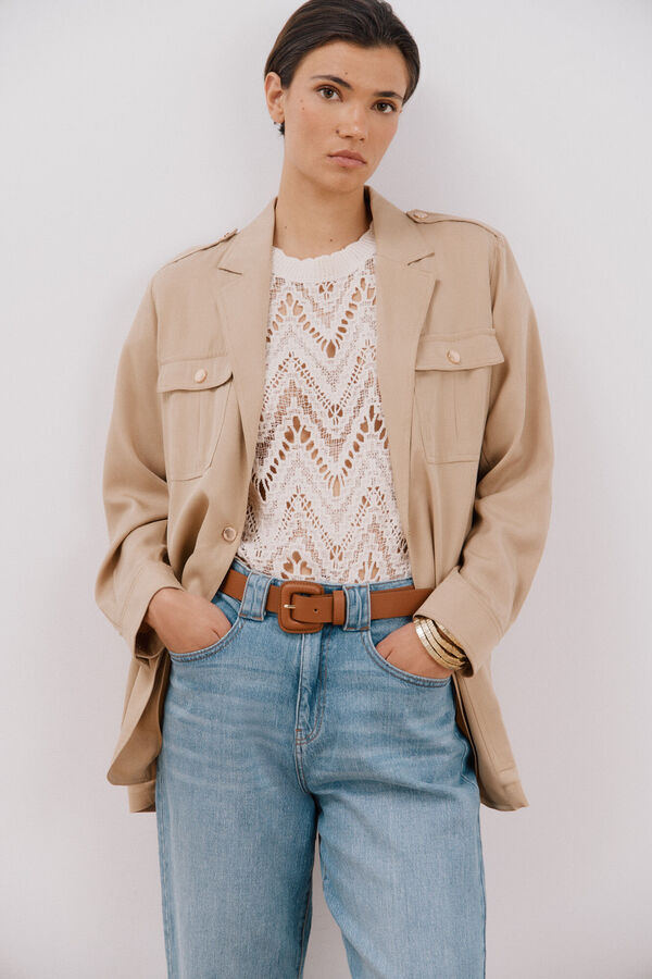 Cortefiel Chaqueta tipo sahariana Beige