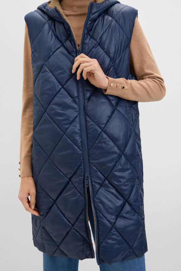 Cortefiel Colete comprido revers&iacute;vel THERMOLITE&reg; Azul