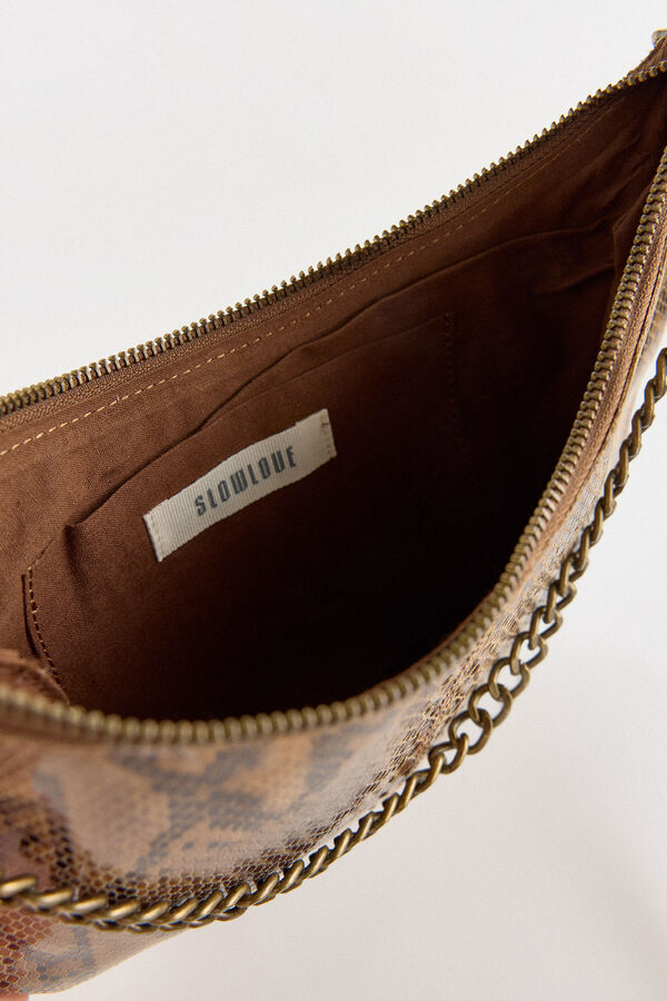 Slowlove Bolso serpiente tachuelas Estampado marr&oacute;n