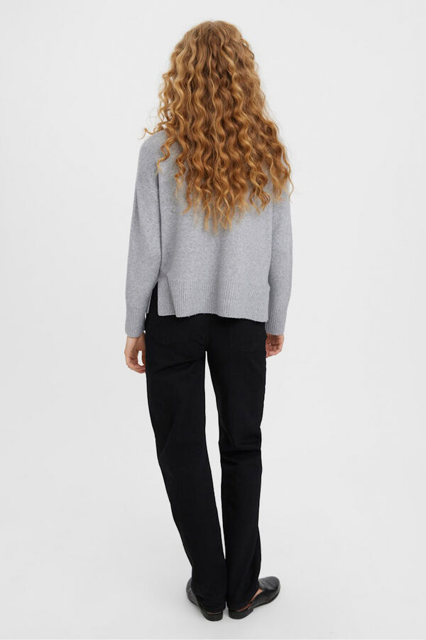 Vero Moda Jersey de punto cuello vuelto Gris