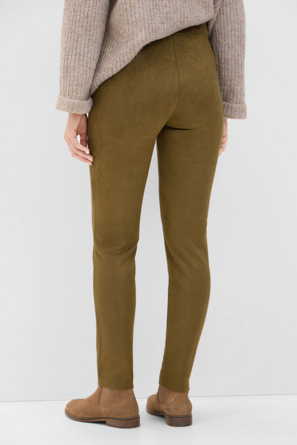 Cortefiel Legging de efeito camur&ccedil;a Verde